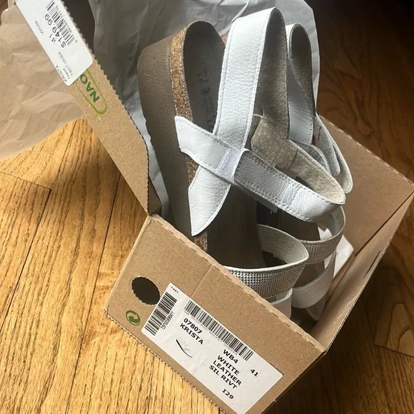 Naot White and Silver Comfort Sandals - Picture 4 of 5